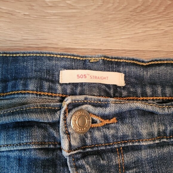 Levi's Jeans 6 S Straight 505 Mid Rise Medium Light Wash Stretch Denim Western - Picture 4 of 12